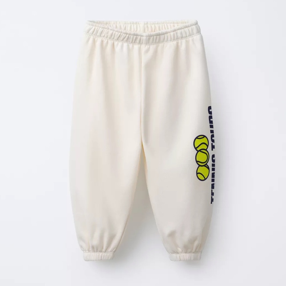 Zara Kids White Tennis Jogger Pants in Size 1 1/2 Years
